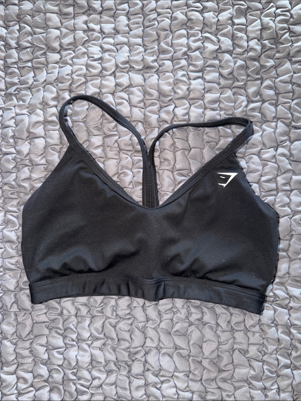 Gymshark Black Slim-Strap Racerback Sports Bra